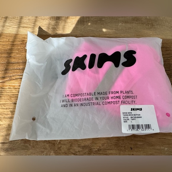 SOLD OUT~NEW IN POLY Skims Shine Swim Tanga Bikini Bottom ~ Taffy ~ large 💕 - Picture 8 of 10
